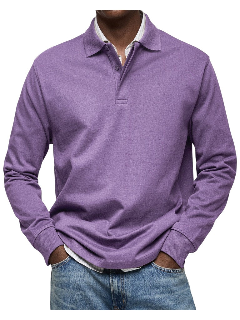Monty | Navy Long-Sleeve Polo Shirt