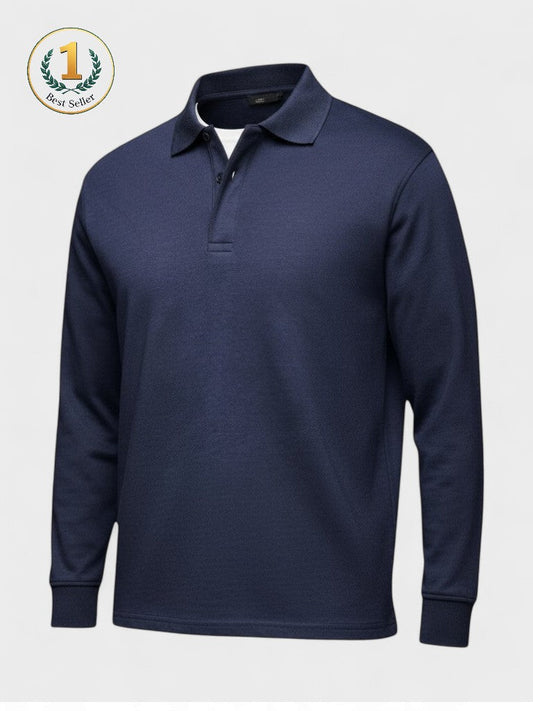 Monty | Navy Long-Sleeve Polo Shirt