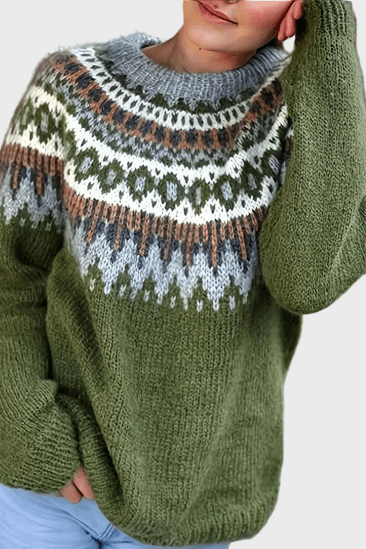 Maria | Olive Fair Isle Jumper