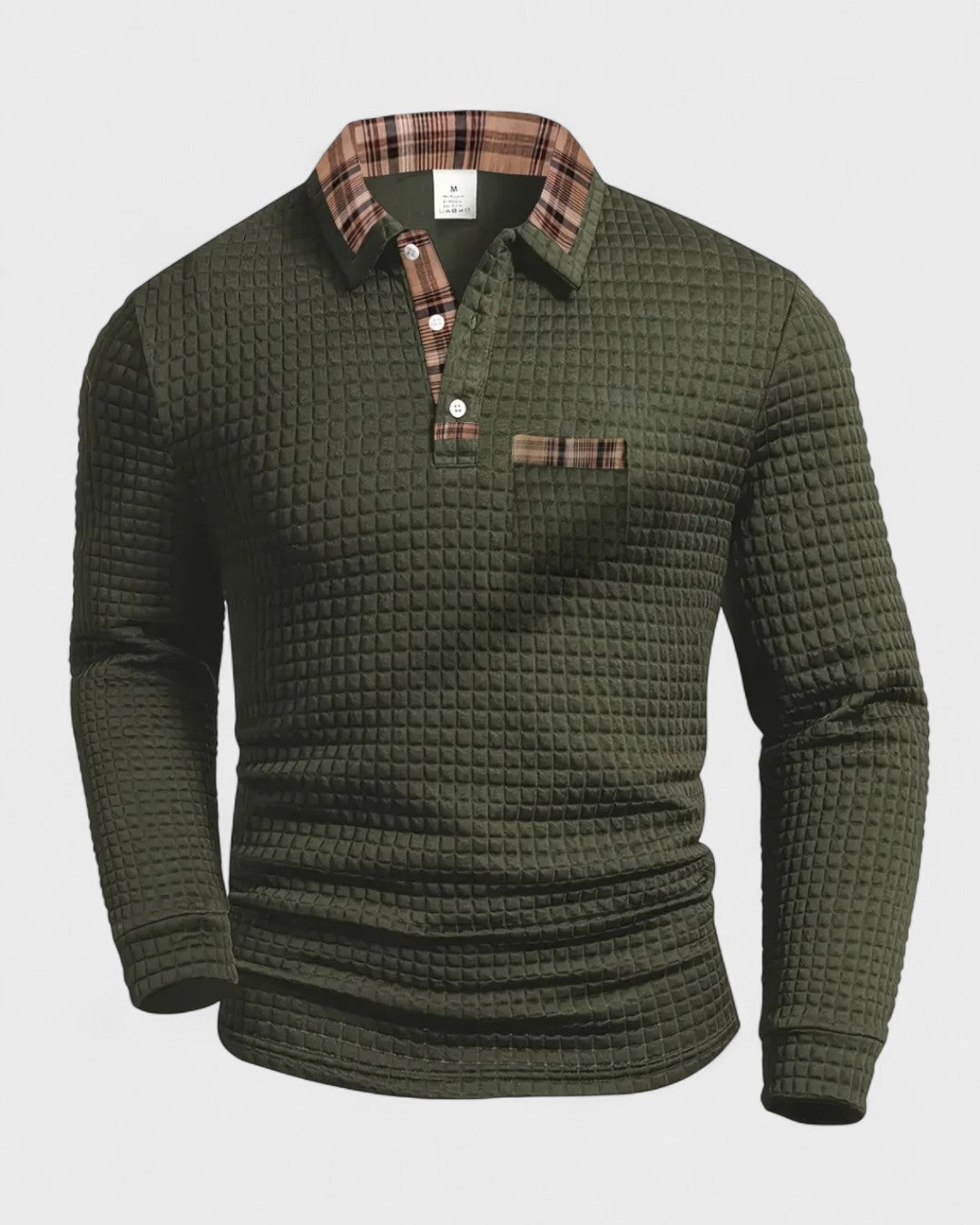 Max | Grey Textured Long-Sleeve Polo
