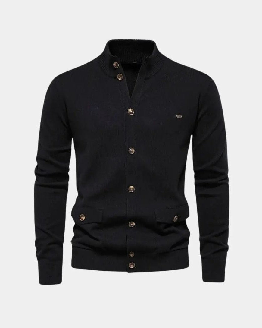 Max | Grey Button Knit Cardigan