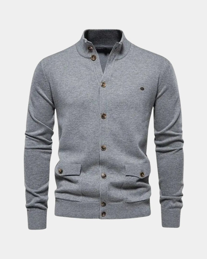 Max | Grey Button Knit Cardigan