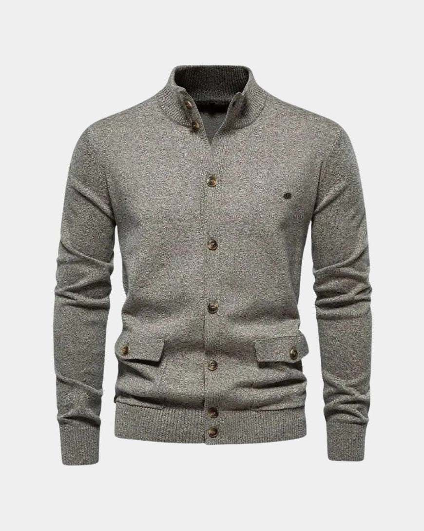 Max | Grey Button Knit Cardigan