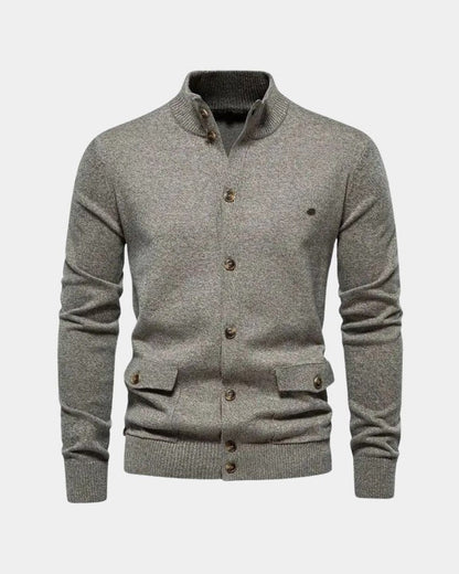Max | Grey Button Knit Cardigan