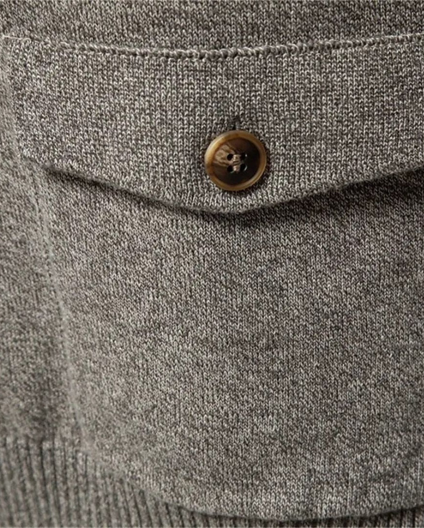 Max | Grey Button Knit Cardigan