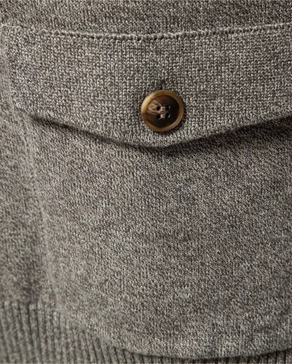 Max | Grey Button Knit Cardigan