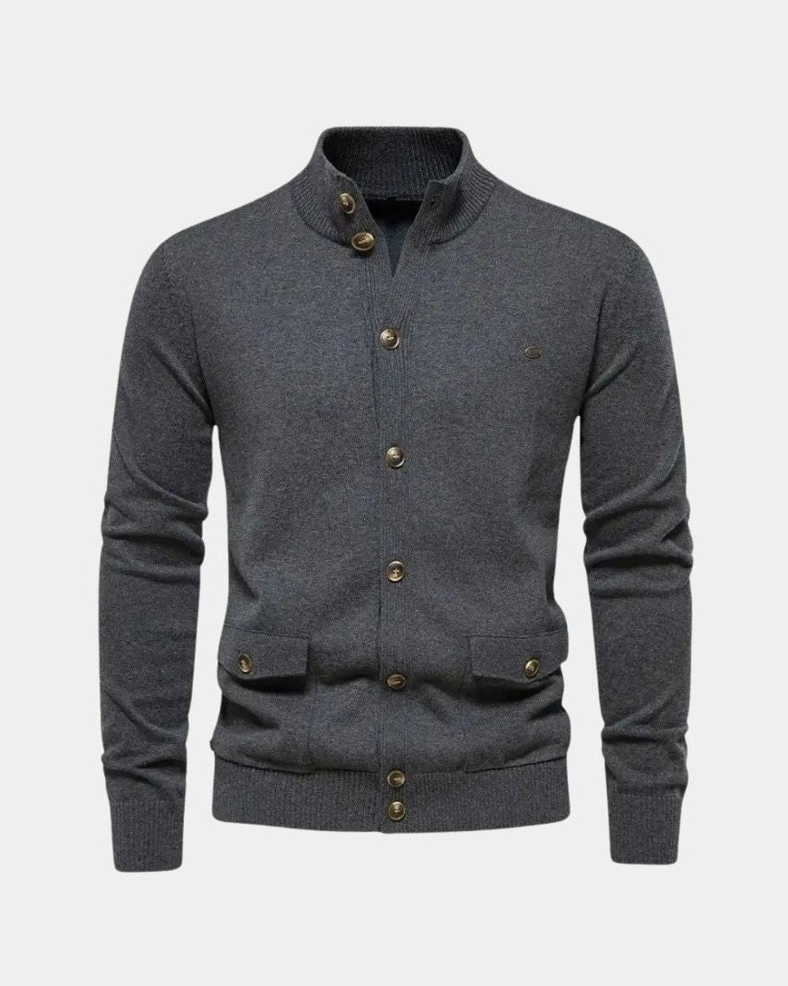 Max | Grey Button Knit Cardigan