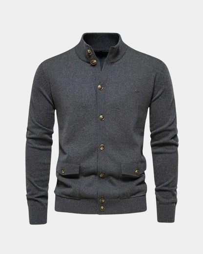 Max | Grey Button Knit Cardigan
