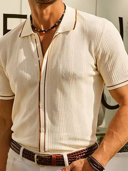 Max | Cream Zip Knit Polo