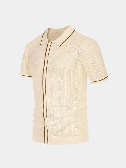 Max | Cream Zip Knit Polo