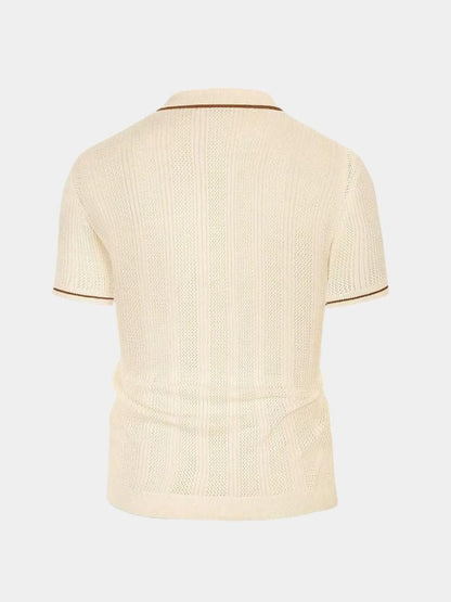 Max | Cream Zip Knit Polo