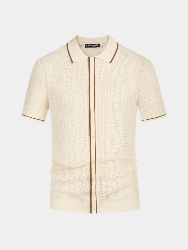 Max | Cream Zip Knit Polo