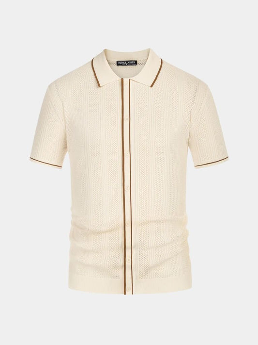 Max | Cream Zip Knit Polo
