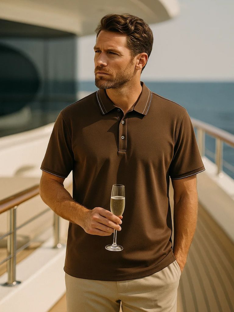 Magnus | Brown Classic Polo Shirt