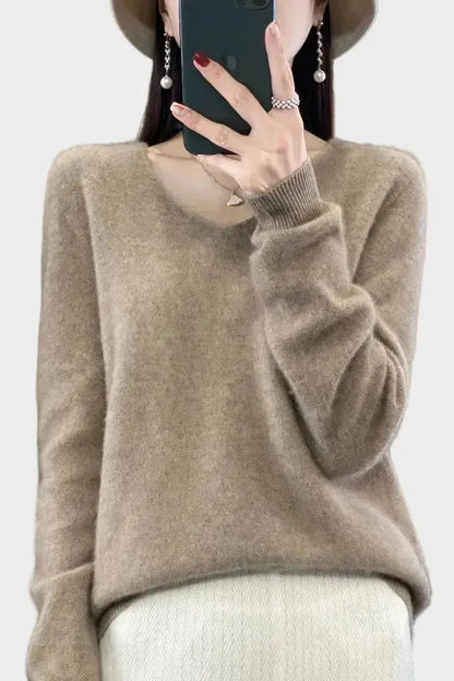 Maya | Taupe Crew-Neck Jumper