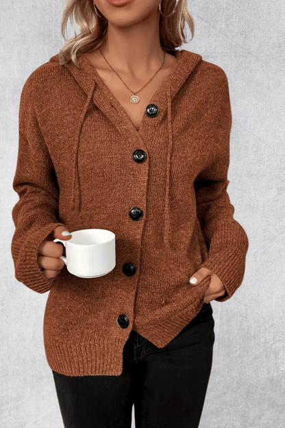 Maya | Navy Chunky Button Cardigan