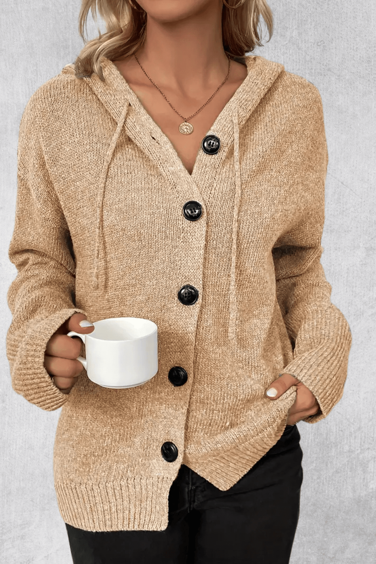 Maya | Navy Chunky Button Cardigan
