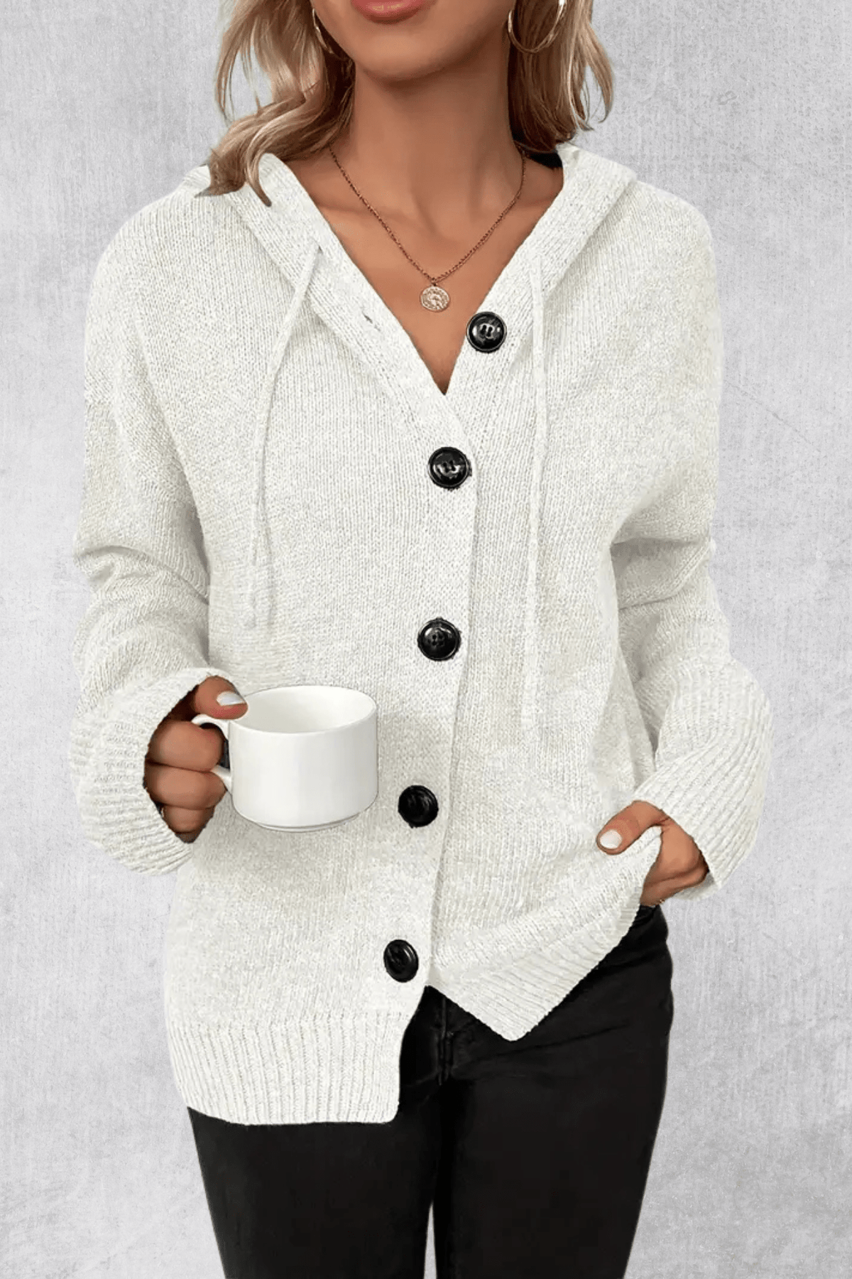 Maya | Navy Chunky Button Cardigan
