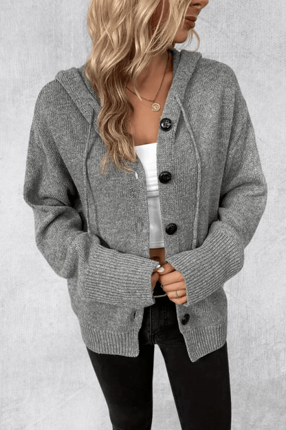 Maya | Navy Chunky Button Cardigan