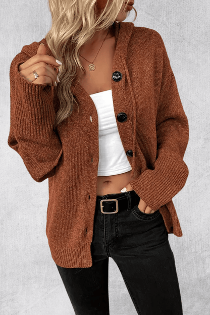 Maya | Navy Chunky Button Cardigan