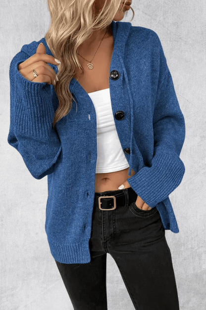 Maya | Navy Chunky Button Cardigan