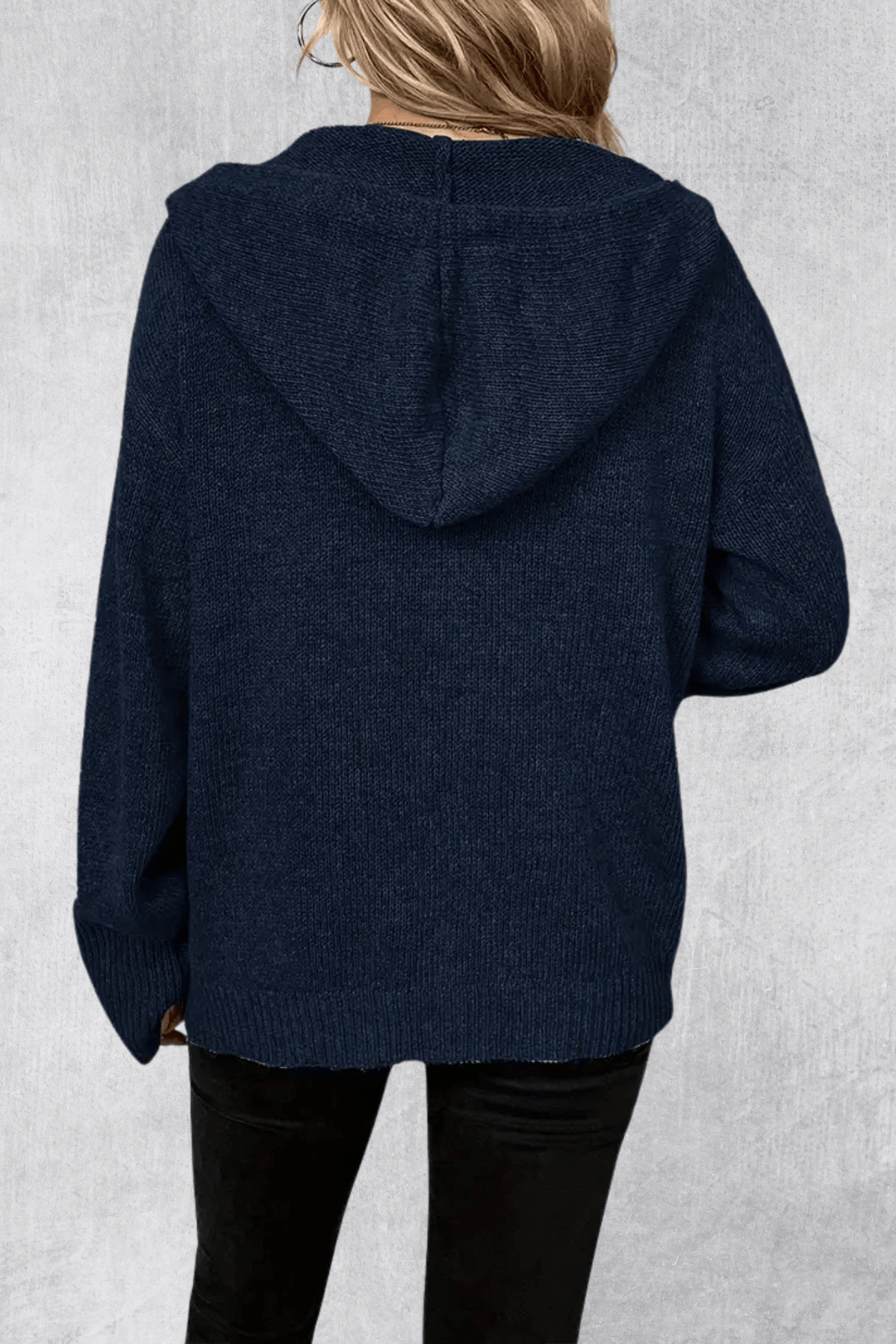 Maya | Navy Chunky Button Cardigan