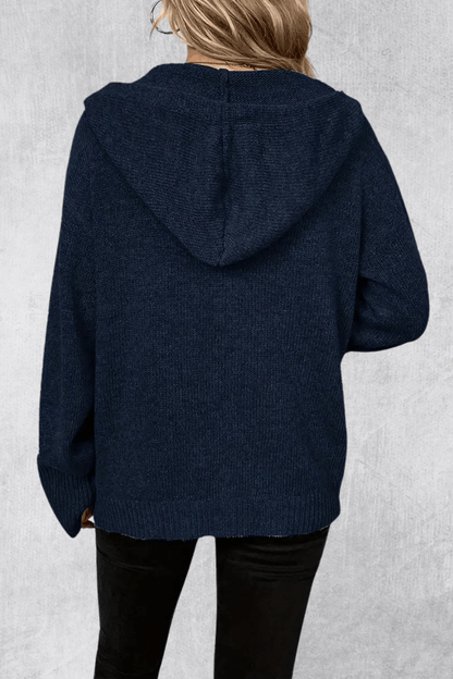 Maya | Navy Chunky Button Cardigan