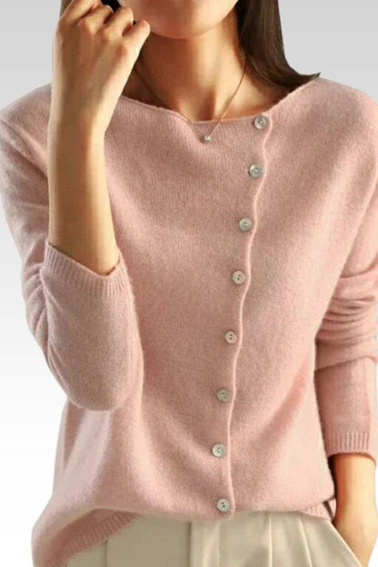 Maya | Charcoal Soft-Knit V-Neck Cardigan