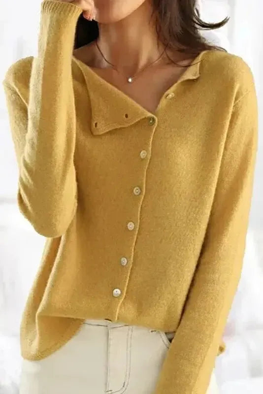 Maya | Charcoal Soft-Knit V-Neck Cardigan