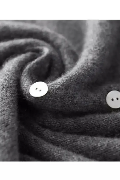 Maya | Charcoal Soft-Knit V-Neck Cardigan