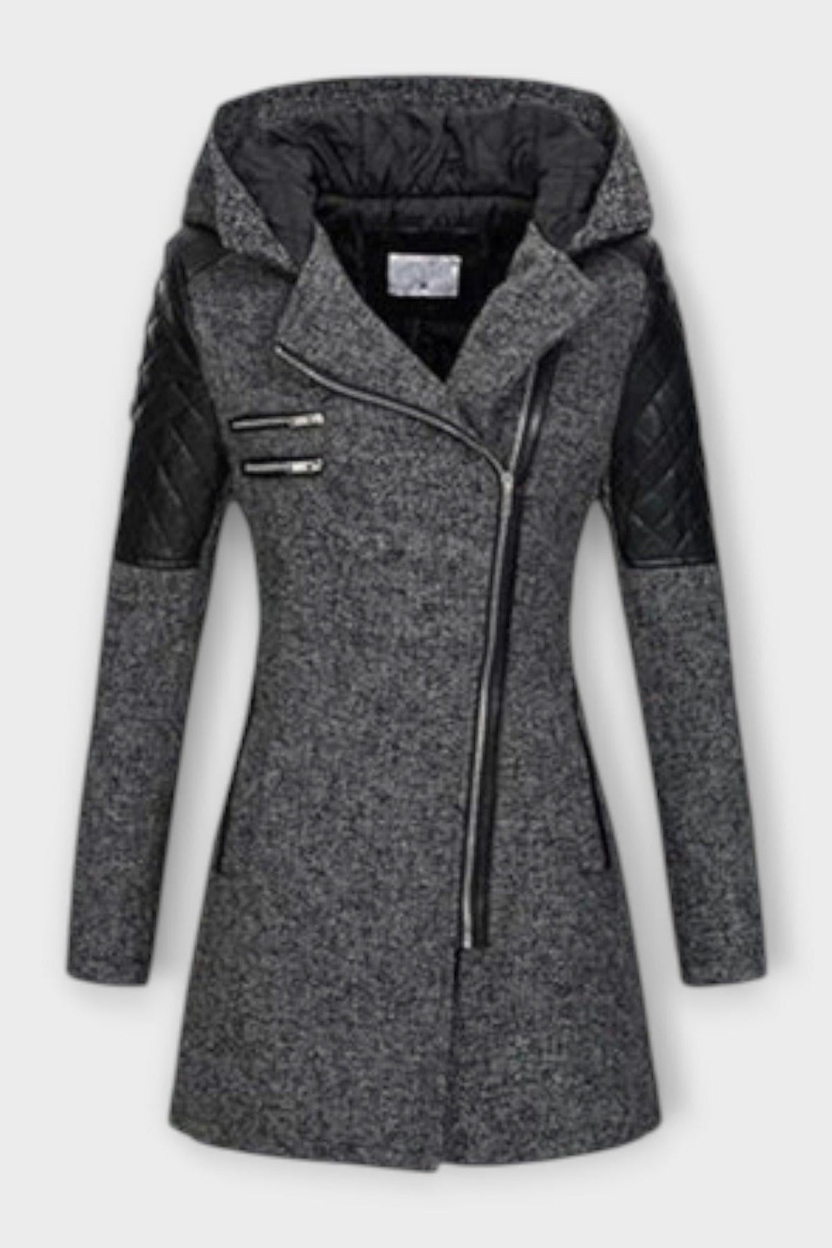 Mabel | Black Asymmetric Zip Jacket