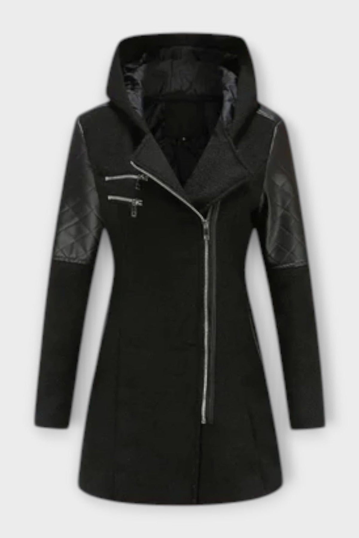 Mabel | Black Asymmetric Zip Jacket