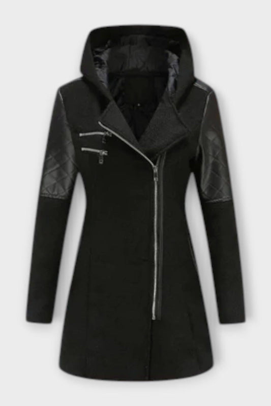 Mabel | Black Asymmetric Zip Jacket