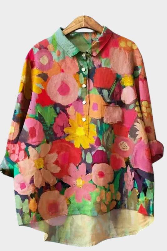 Maggie | Bright Floral Print Shirt