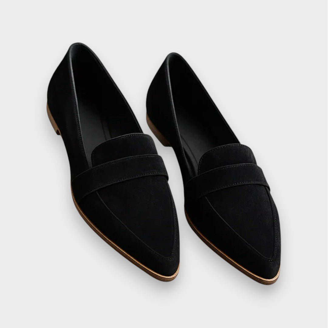 Maeve | Grey Suede-Look Loafers