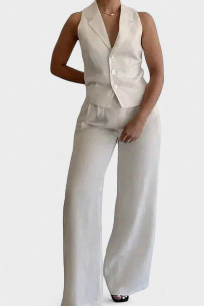 Marlene | Tailored Waistcoat & Wide-Leg Trouser Set