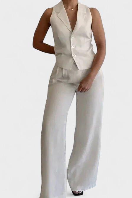 Marlene | Tailored Waistcoat & Wide-Leg Trouser Set