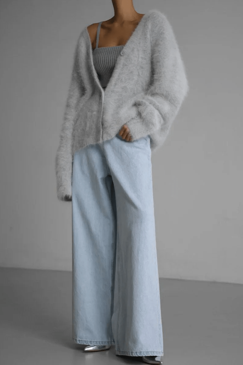 Melody | Soft Taupe V-Neck Cardigan