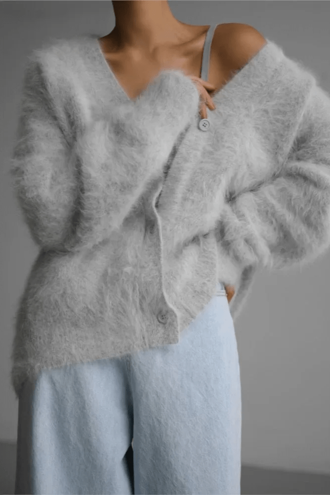 Melody | Soft Taupe V-Neck Cardigan
