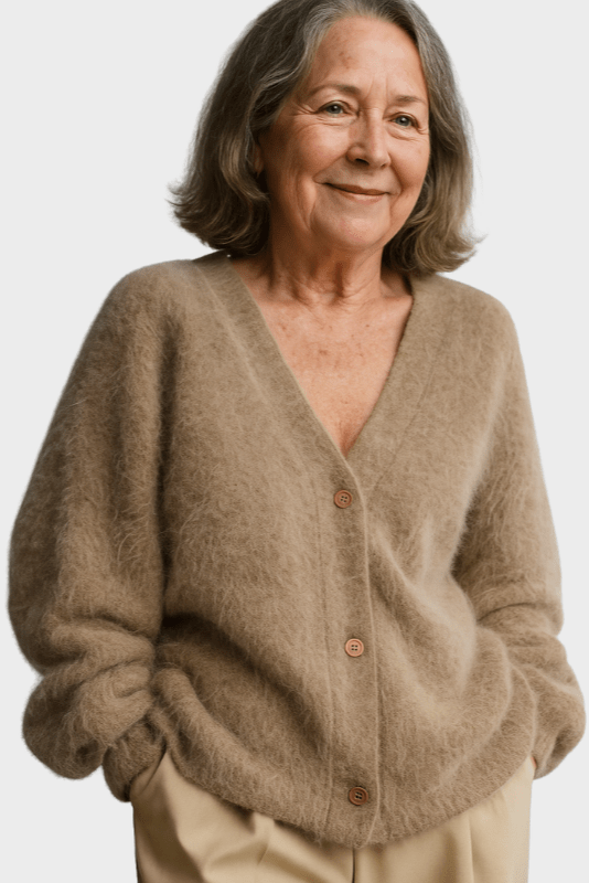 Melody | Soft Taupe V-Neck Cardigan