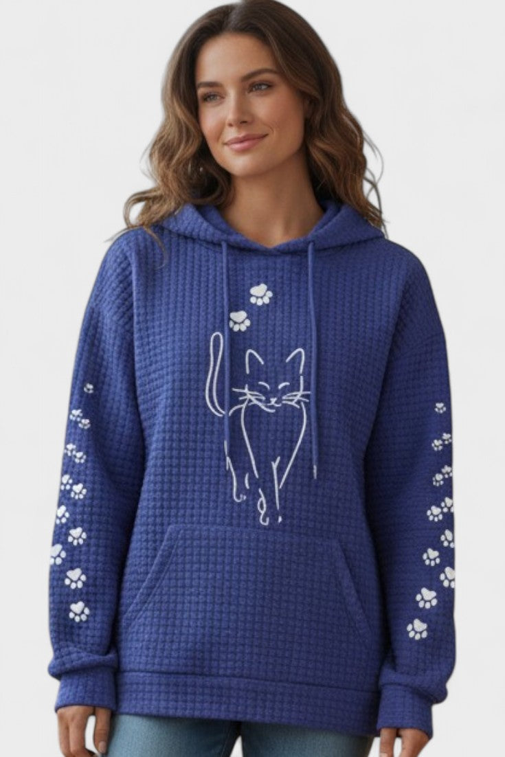 Melody | Black Cat Embroidered Hoodie