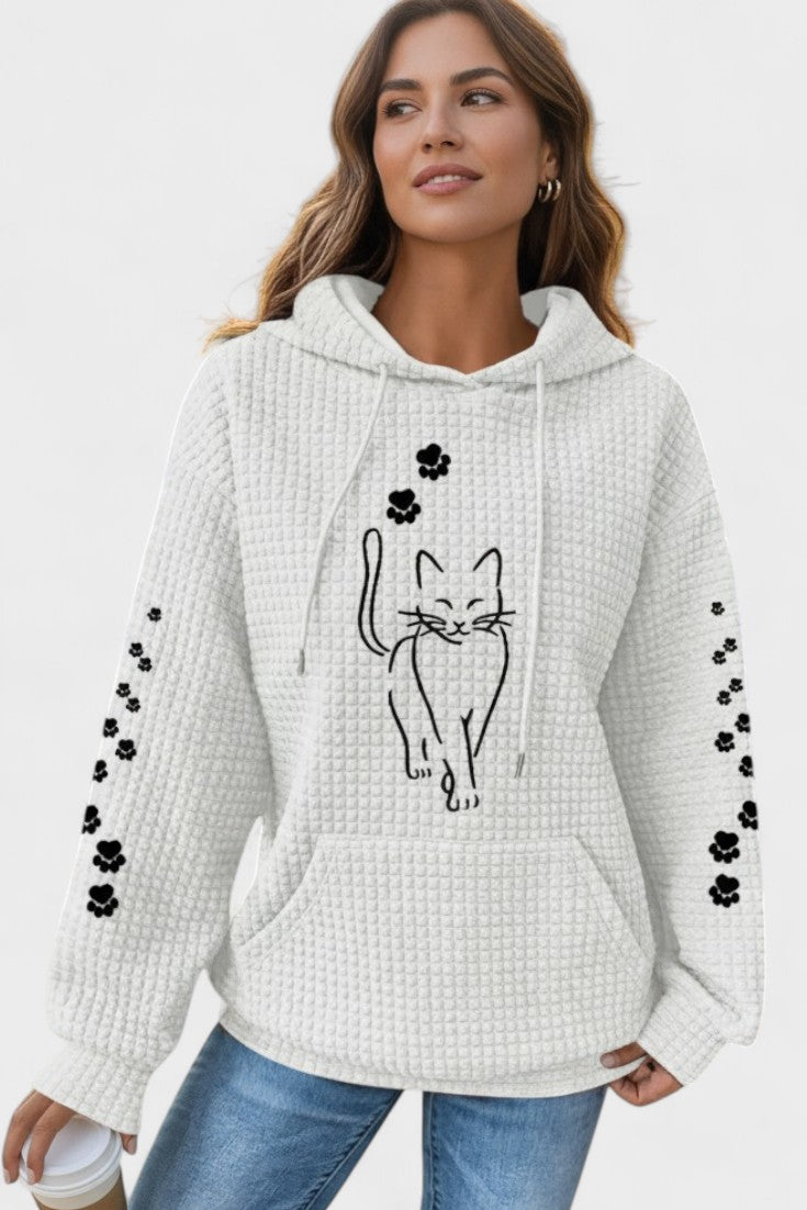 Melody | Black Cat Embroidered Hoodie