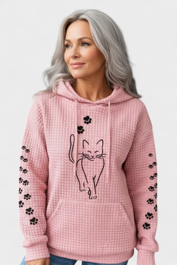 Melody | Black Cat Embroidered Hoodie