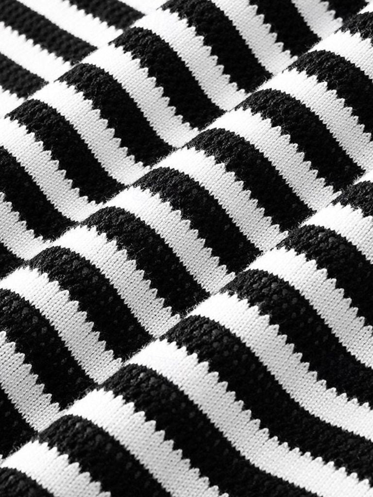 Maurice | Black and White Striped Polo