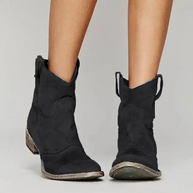 Marie | Taupe Western Ankle Boots