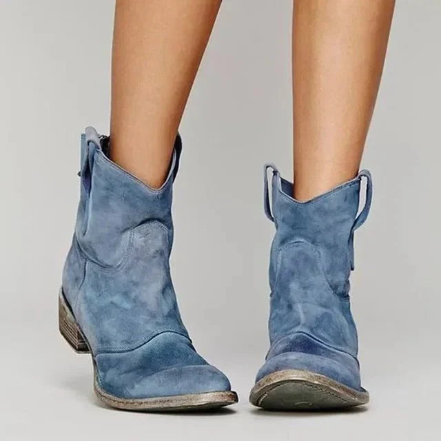 Marie | Taupe Western Ankle Boots