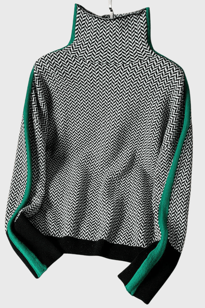 Marie | Herringbone Roll-Neck Jumper