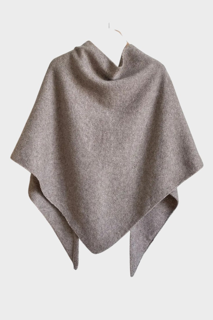 Marie | Grey Draped Knit Poncho
