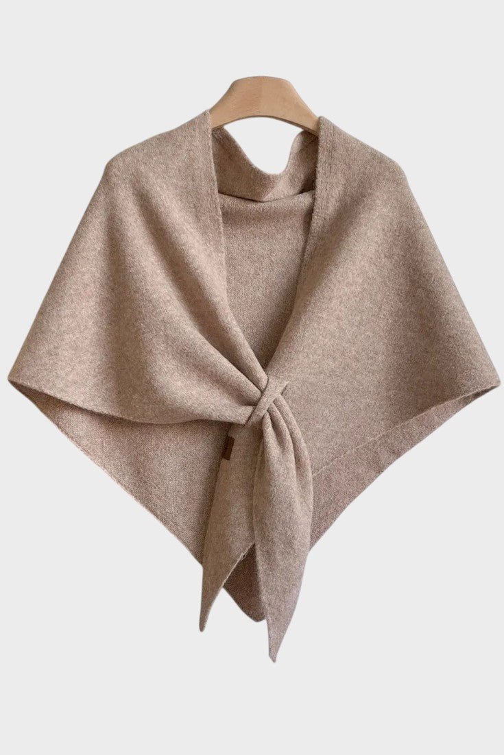 Marie | Grey Draped Knit Poncho