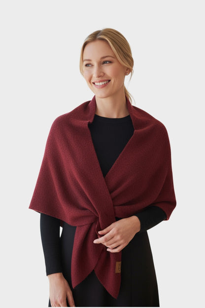 Marie | Grey Draped Knit Poncho